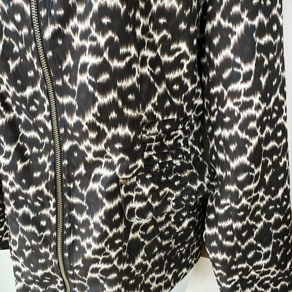 NEW Laura Ashley Leopard Jacket Coat Zip Up M Cheetah Animal Print - Picture 8 of 10